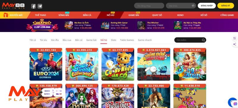 Thương hiệu May88 sở hữu nhiều hạng mục giải trí đẳng cấp